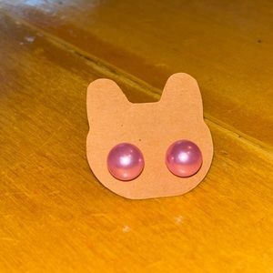 Faux pink pearl woman’s fashion jewelry earrings -Brand new!